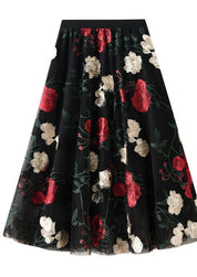 Women's Floral Pattern Midi Skirt