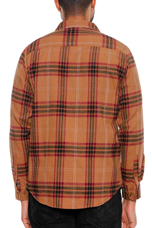 Men's Regular Fit Full Plaid Checkered Flannel Shirt