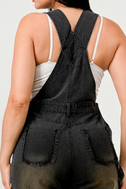 Women's Black Denim Loose Fit Overalls Jumpsuit