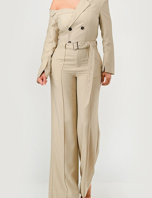 Savannah Elegance Trench Jumpsuit