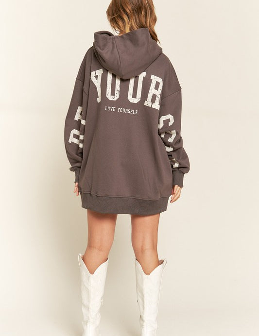 Unisex Oversized Hoodie with "Be Your Self" Graphic