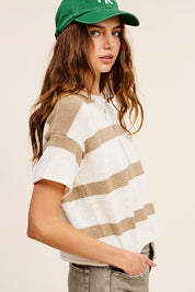 Women's Casual Lightweight Stripe Sweater Top