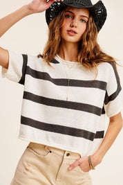 Women's Casual Lightweight Stripe Sweater Top