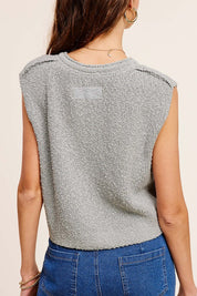 Women's Slouchy Cropped Sweater Top with Extended Sleeves