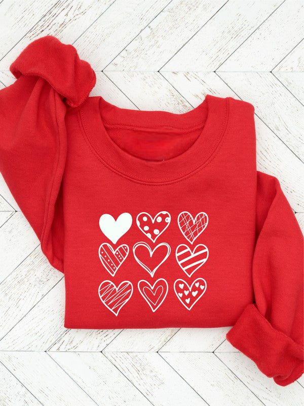 Women's Cozy Valentine Heart Print Sweatshirt