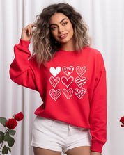 Women's Cozy Valentine Heart Print Sweatshirt