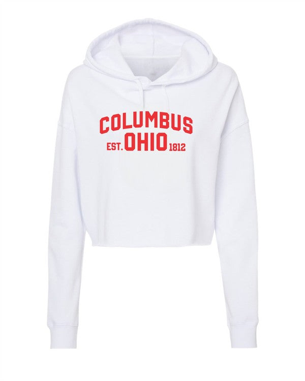 Women's Slim Fit Cropped Hoodie - Ohio State Design