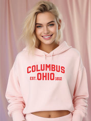 Women's Slim Fit Cropped Hoodie - Ohio State Design