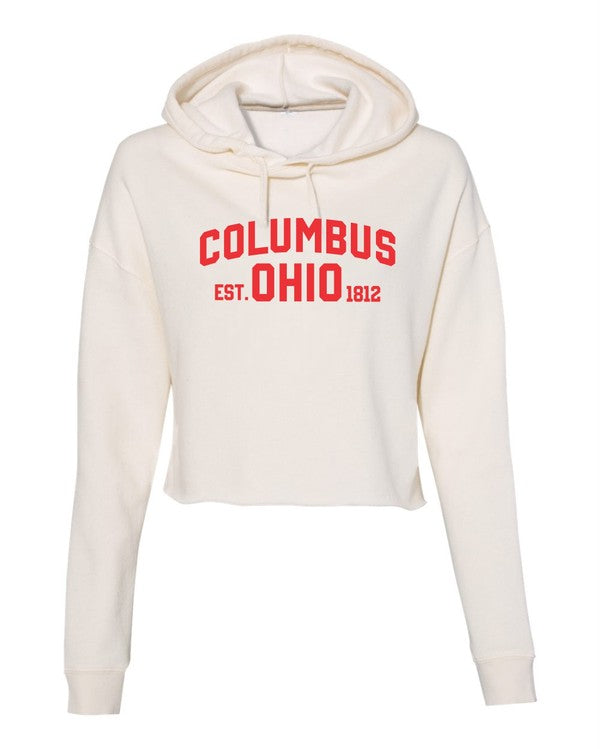 Women's Slim Fit Cropped Hoodie - Ohio State Design