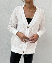 Women's Loose Fit Marled Knit Cardigan