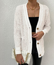 Women's Loose Fit Marled Knit Cardigan