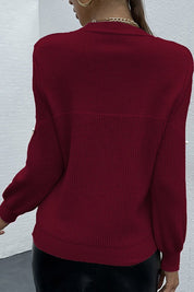 Women's Casual Loose Fit Pearls Beaded Sweater