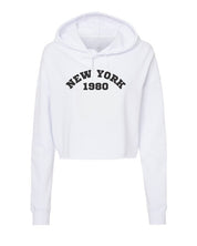 Women's Retro Cropped Hoodie - New York 1980 Style