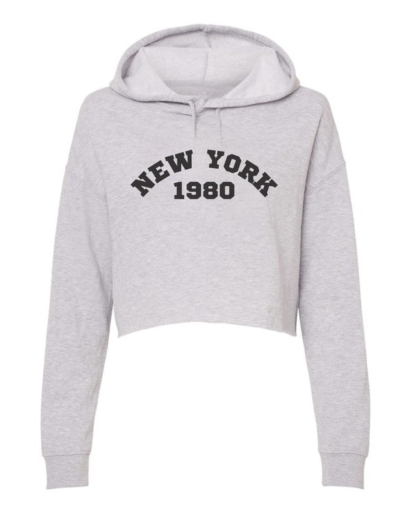 Women's Retro Cropped Hoodie - New York 1980 Style