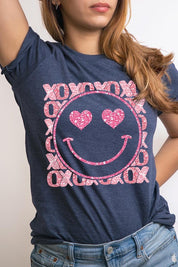 Unisex Short Sleeve Glitter Graphic Tee
