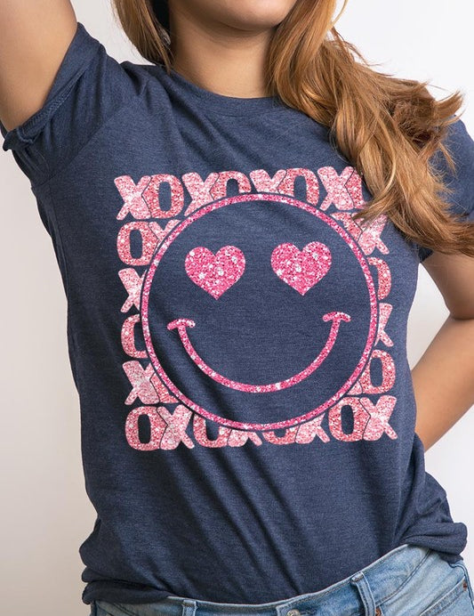 Unisex Short Sleeve Glitter Graphic Tee