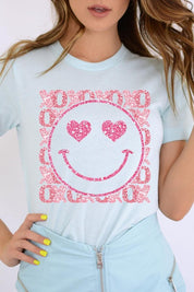 Unisex Short Sleeve Glitter Graphic Tee