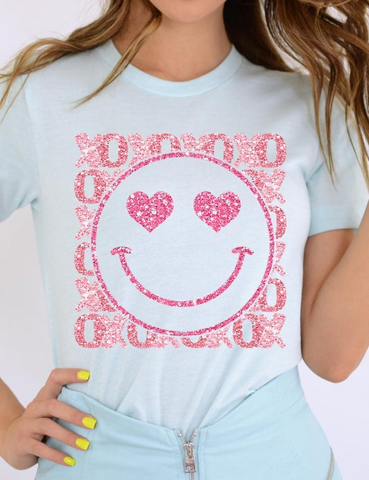 Unisex Short Sleeve Glitter Graphic Tee