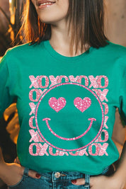 Unisex Short Sleeve Glitter Graphic Tee