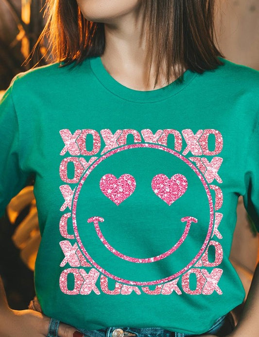 Unisex Short Sleeve Glitter Graphic Tee