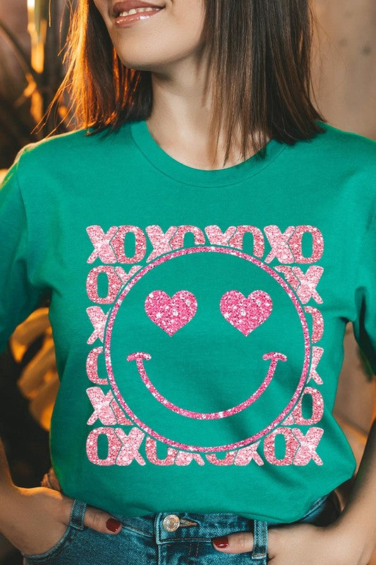 Unisex Short Sleeve Glitter Graphic Tee