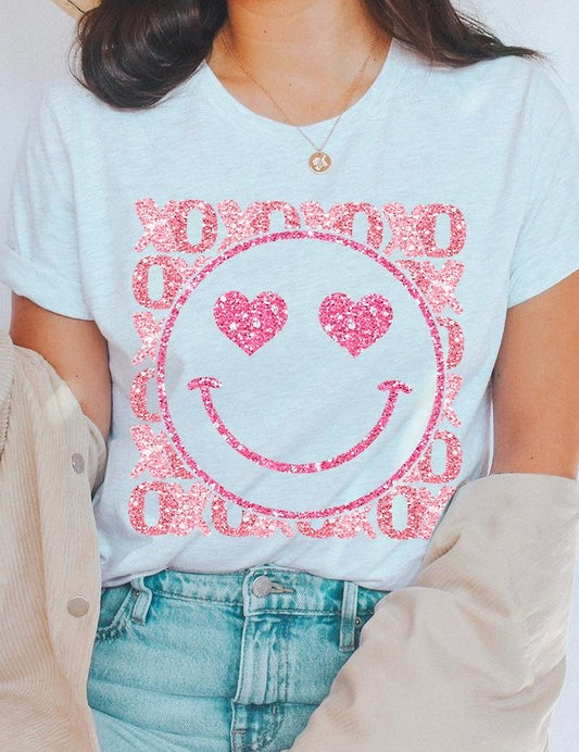 Unisex Short Sleeve Glitter Graphic Tee
