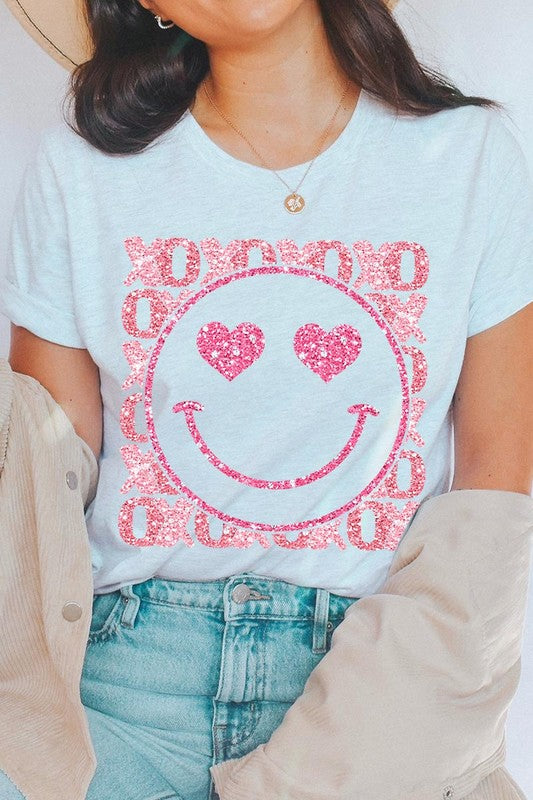 Unisex Short Sleeve Glitter Graphic Tee