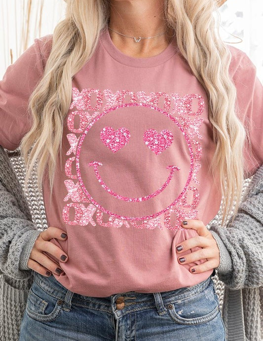 Unisex Short Sleeve Glitter Graphic Tee