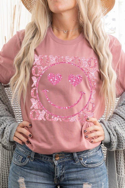 Unisex Short Sleeve Glitter Graphic Tee
