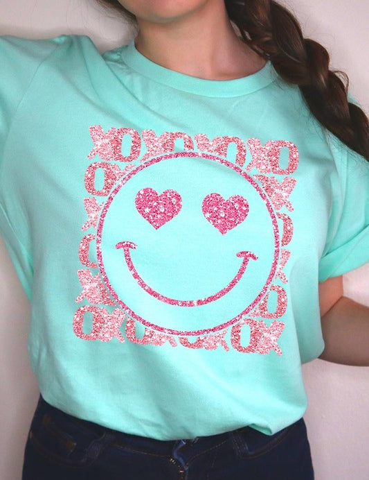 Unisex Short Sleeve Glitter Graphic Tee
