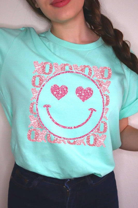 Unisex Short Sleeve Glitter Graphic Tee