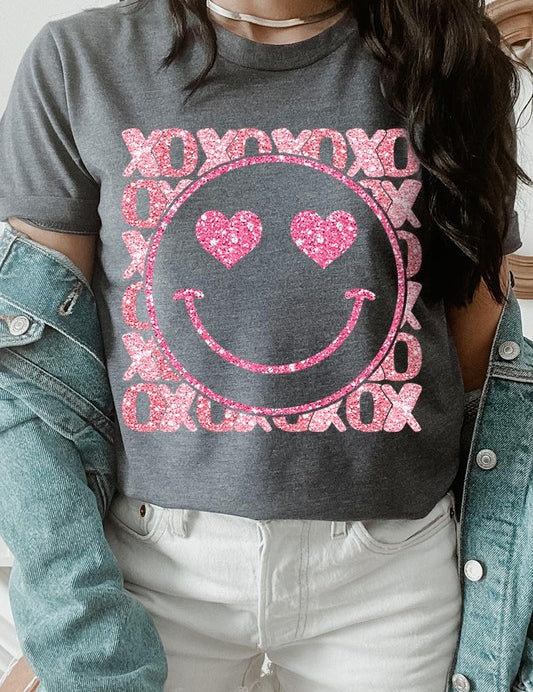 Unisex Short Sleeve Glitter Graphic Tee