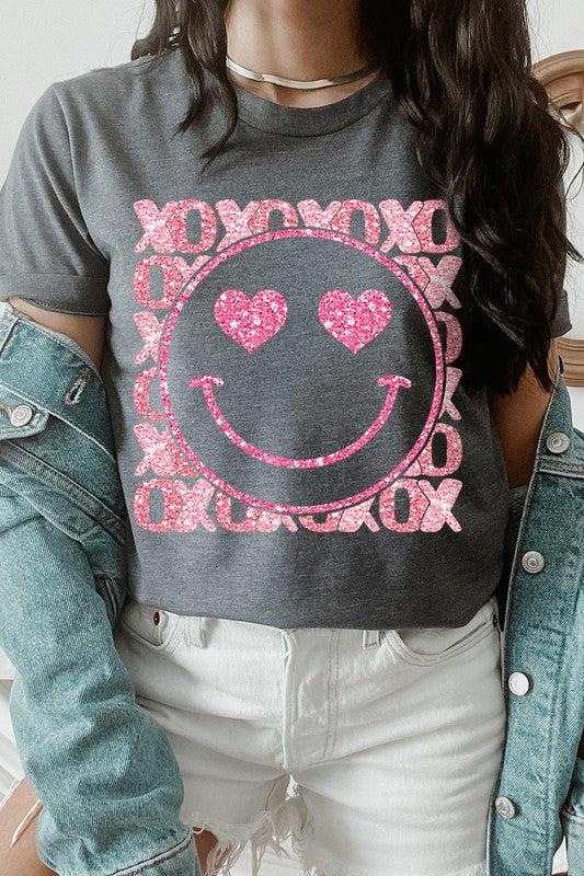 Unisex Short Sleeve Glitter Graphic Tee