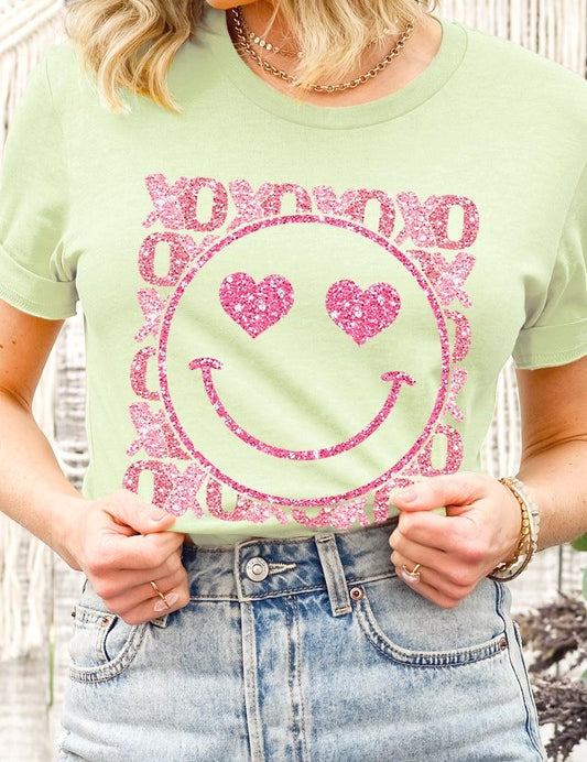 Unisex Short Sleeve Glitter Graphic Tee