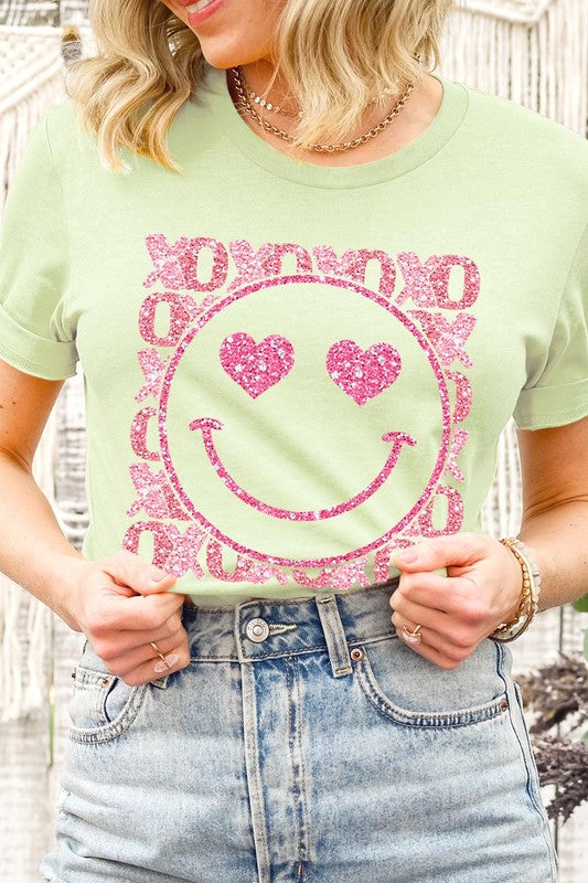 Unisex Short Sleeve Glitter Graphic Tee