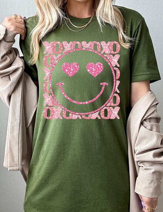 Unisex Short Sleeve Glitter Graphic Tee