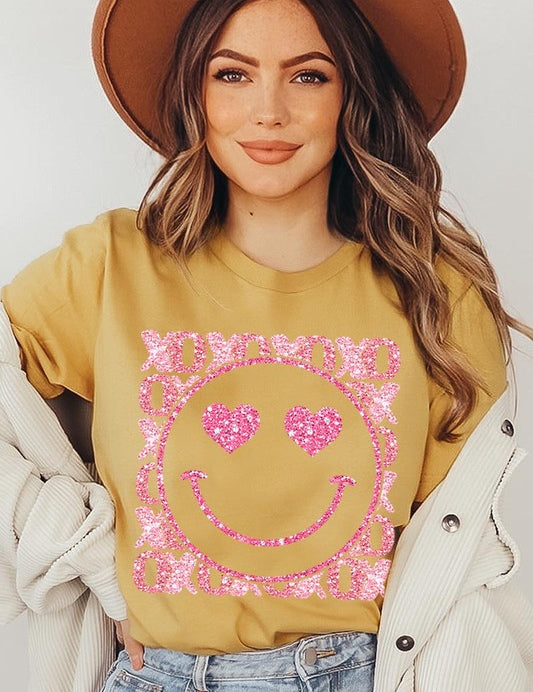Unisex Short Sleeve Glitter Graphic Tee