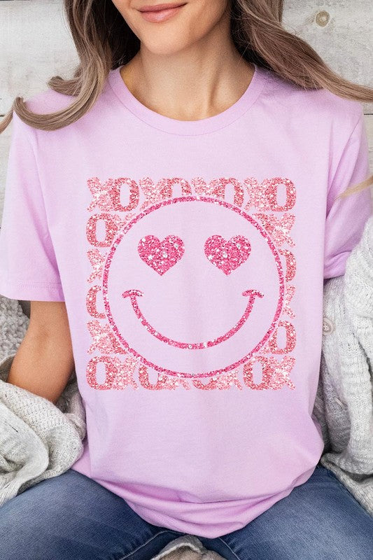Unisex Short Sleeve Glitter Graphic Tee