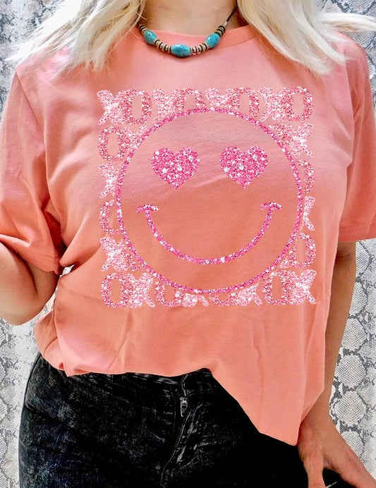 Unisex Short Sleeve Glitter Graphic Tee