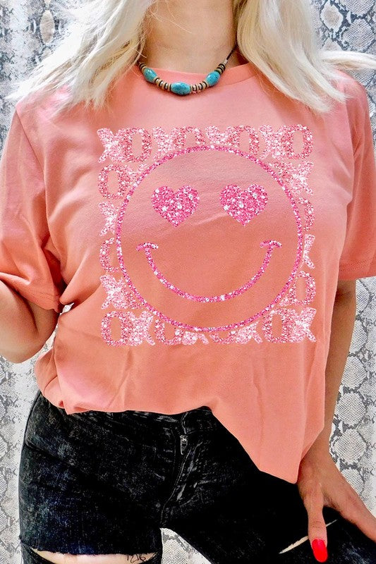 Unisex Short Sleeve Glitter Graphic Tee
