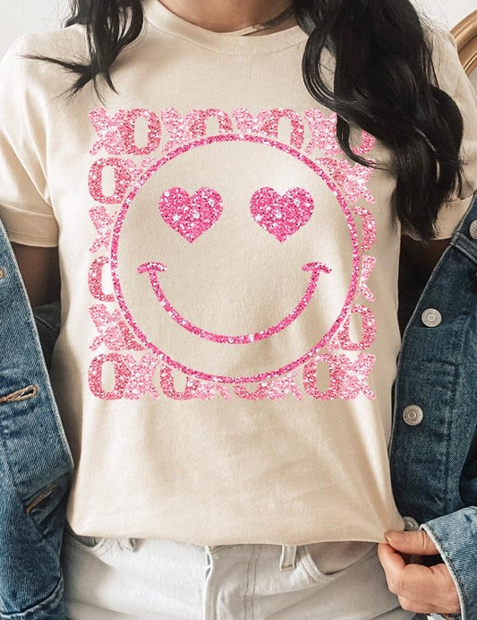 Unisex Short Sleeve Glitter Graphic Tee