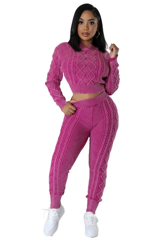 Women's Long Sleeve Sweater and Pants Set