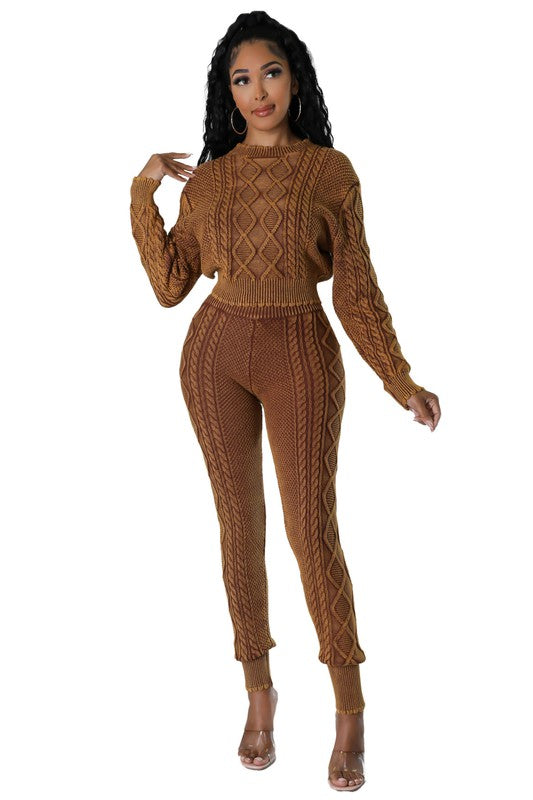 Women's Long Sleeve Sweater and Pants Set