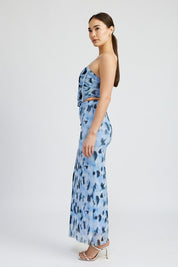 Women's Printed Mesh Maxi Skirt