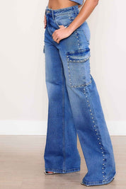 Women's High-Rise Wide Leg Cargo Jeans