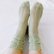 Women's Crochet Lace Slouch Socks Set