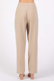 Women's Plus High Waisted Loose Fit Pleated Slacks