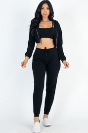 Women's Cropped Cami Jacket and Jogger Set