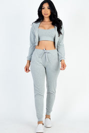 Women's Cropped Cami Jacket and Jogger Set