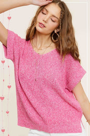 Women's Relaxed Fit Lightweight V-Neck Sweater Top